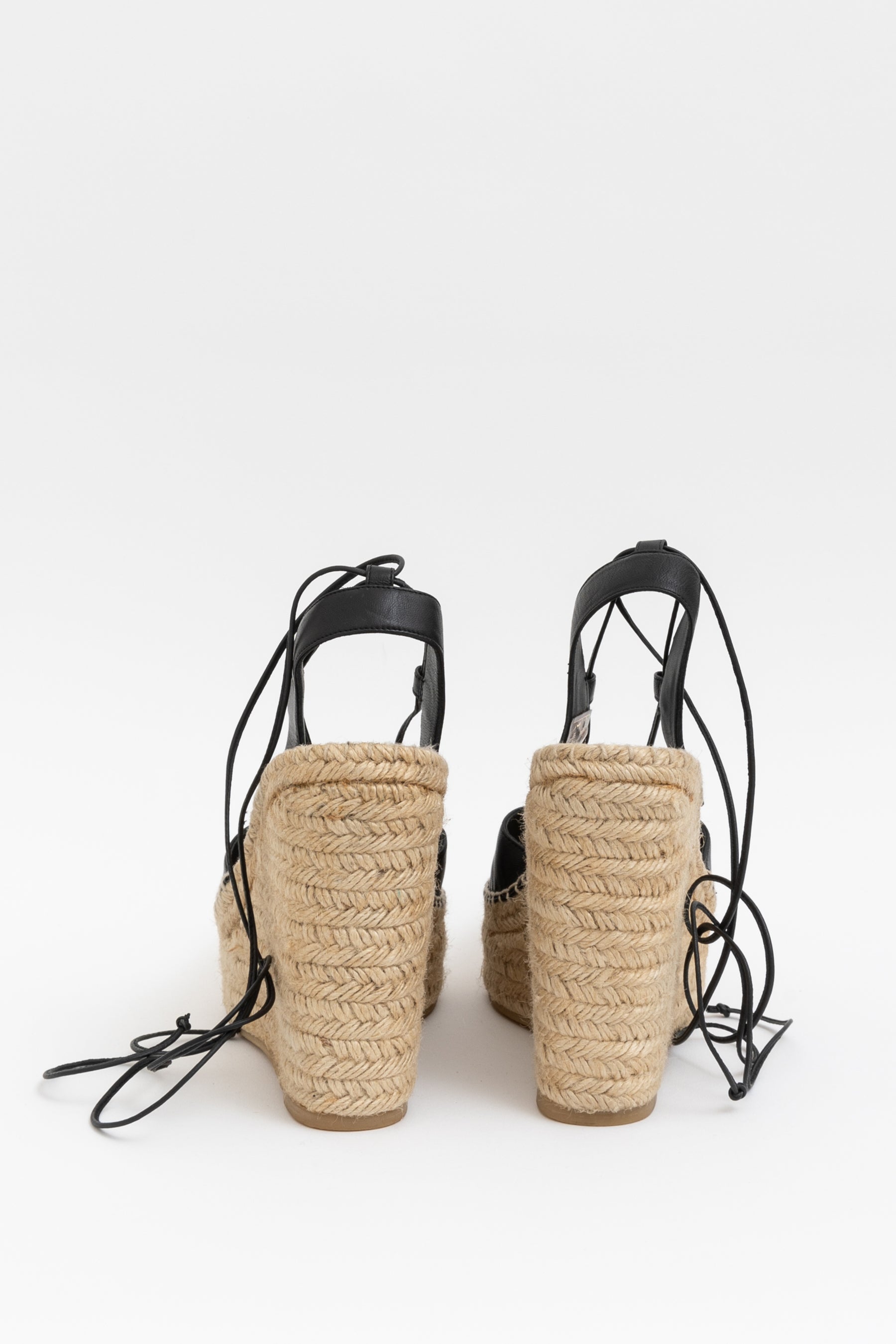 Leather Wedge Espadrilles