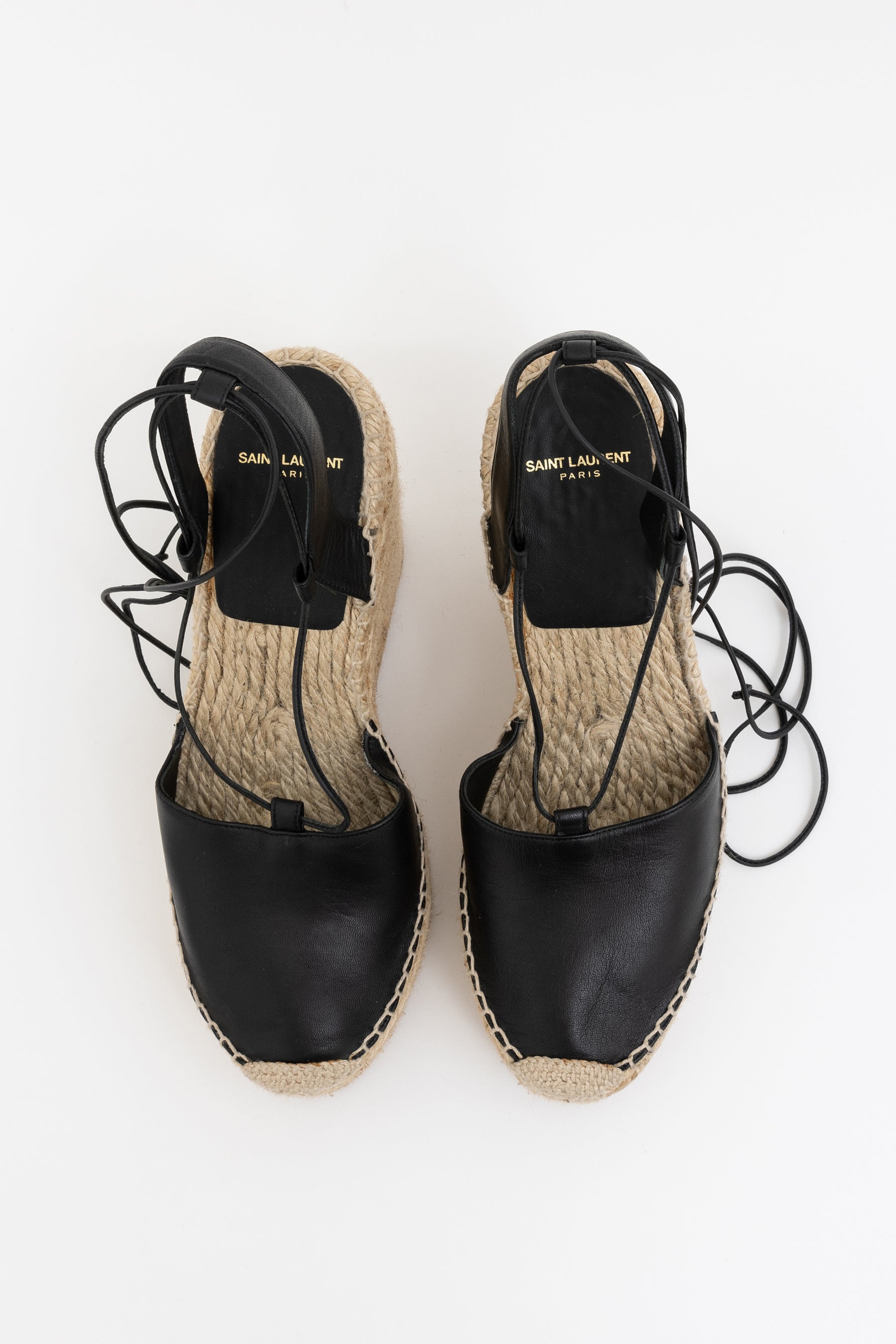Leather Wedge Espadrilles