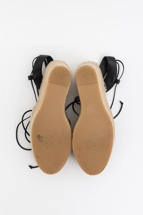 Leather Wedge Espadrilles