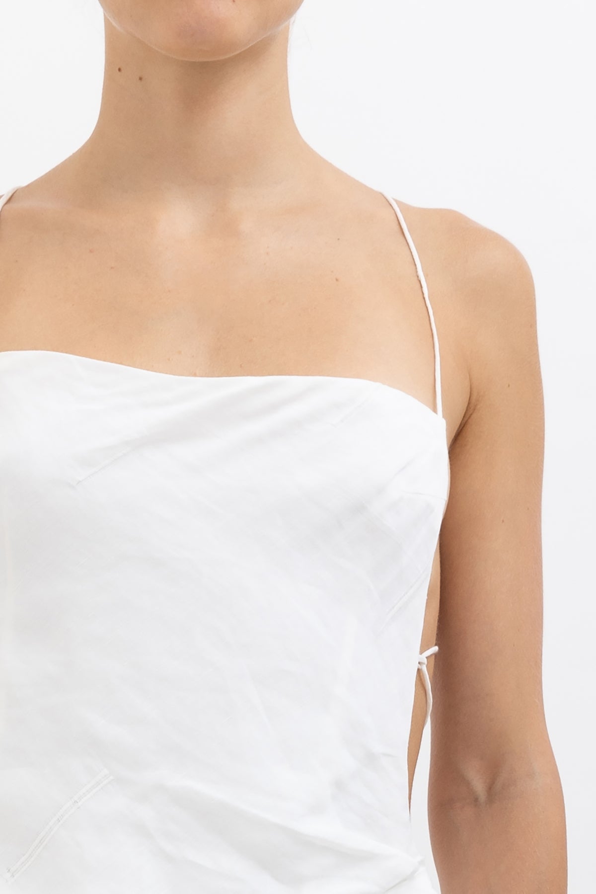 La Robe Saudade Asymmetric Draped Mini Dress