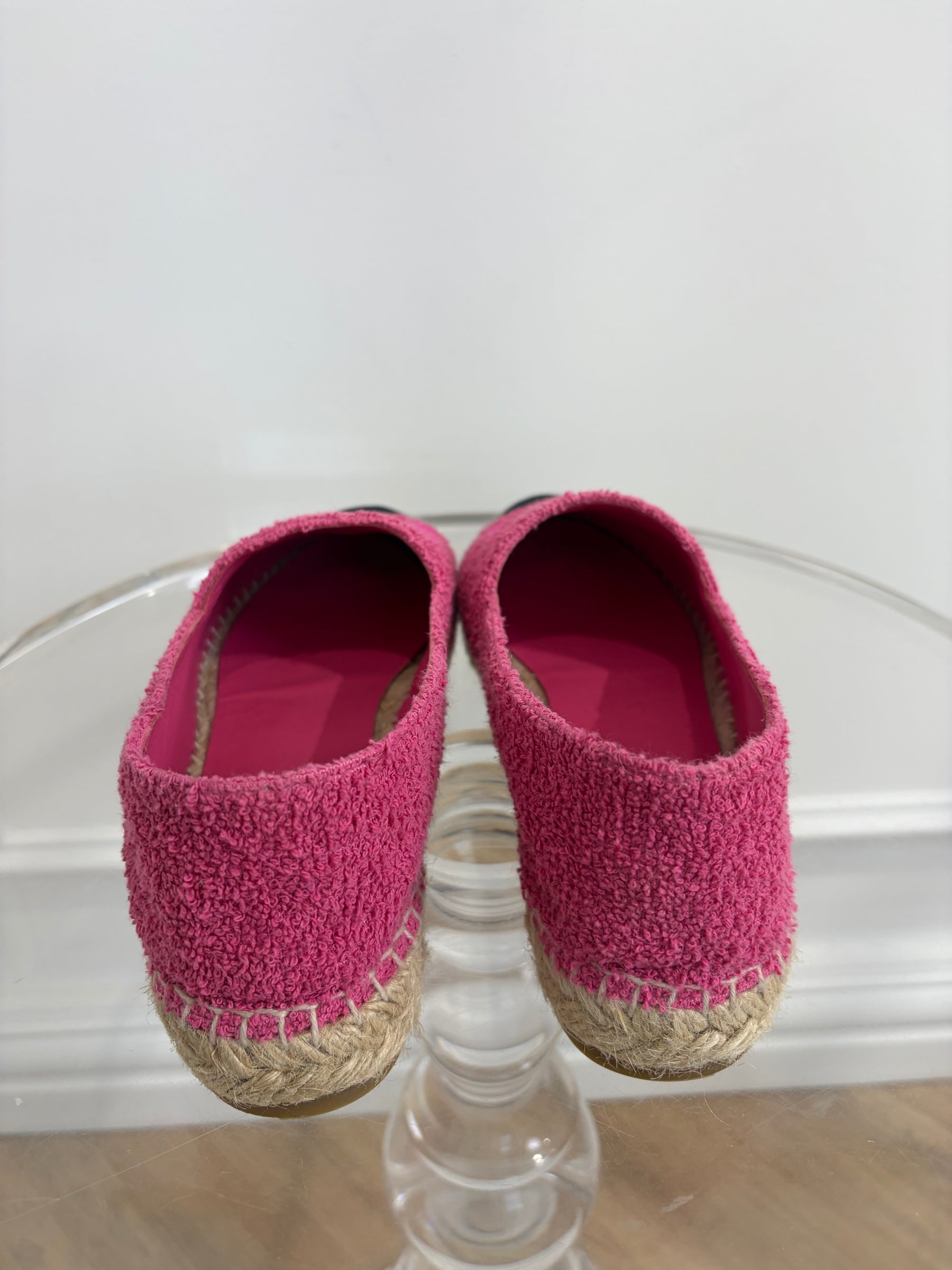 Chanel Pink Terry Logo Espadrilles, 41