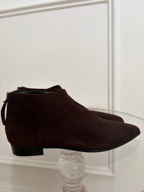 Miu Miu Brown Suede Pointed Ankle Boots, 37