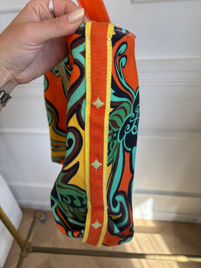 Alémais Orange Yellow and Green Floral Canvas Tote