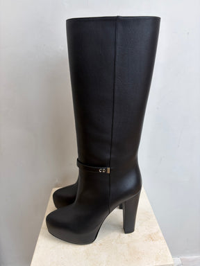 Dior Black Leather Platform Edgy Boot, 38