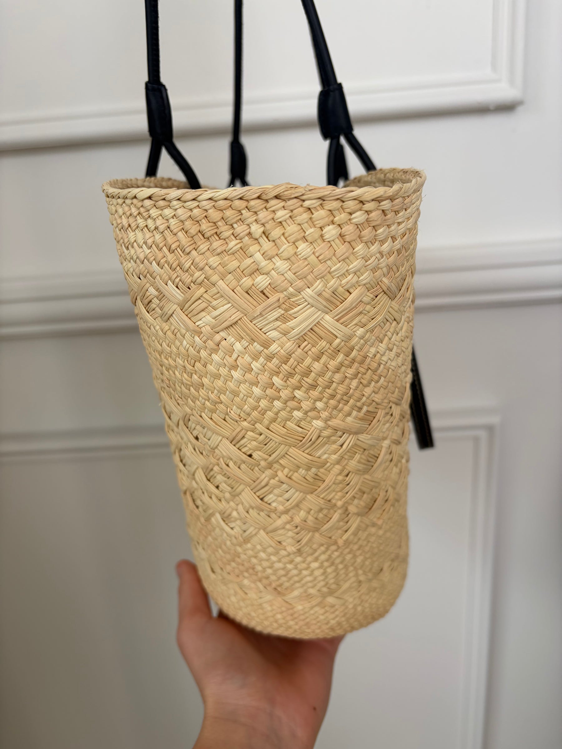Loewe Medium Anagram Basket Bag In Irica Palm and Calfskin
