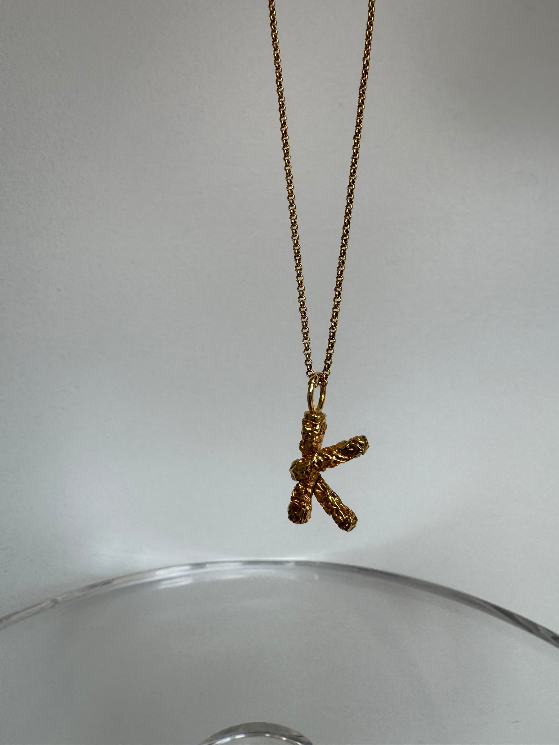 Chloé "K" Alphabet Necklace Gold Tone