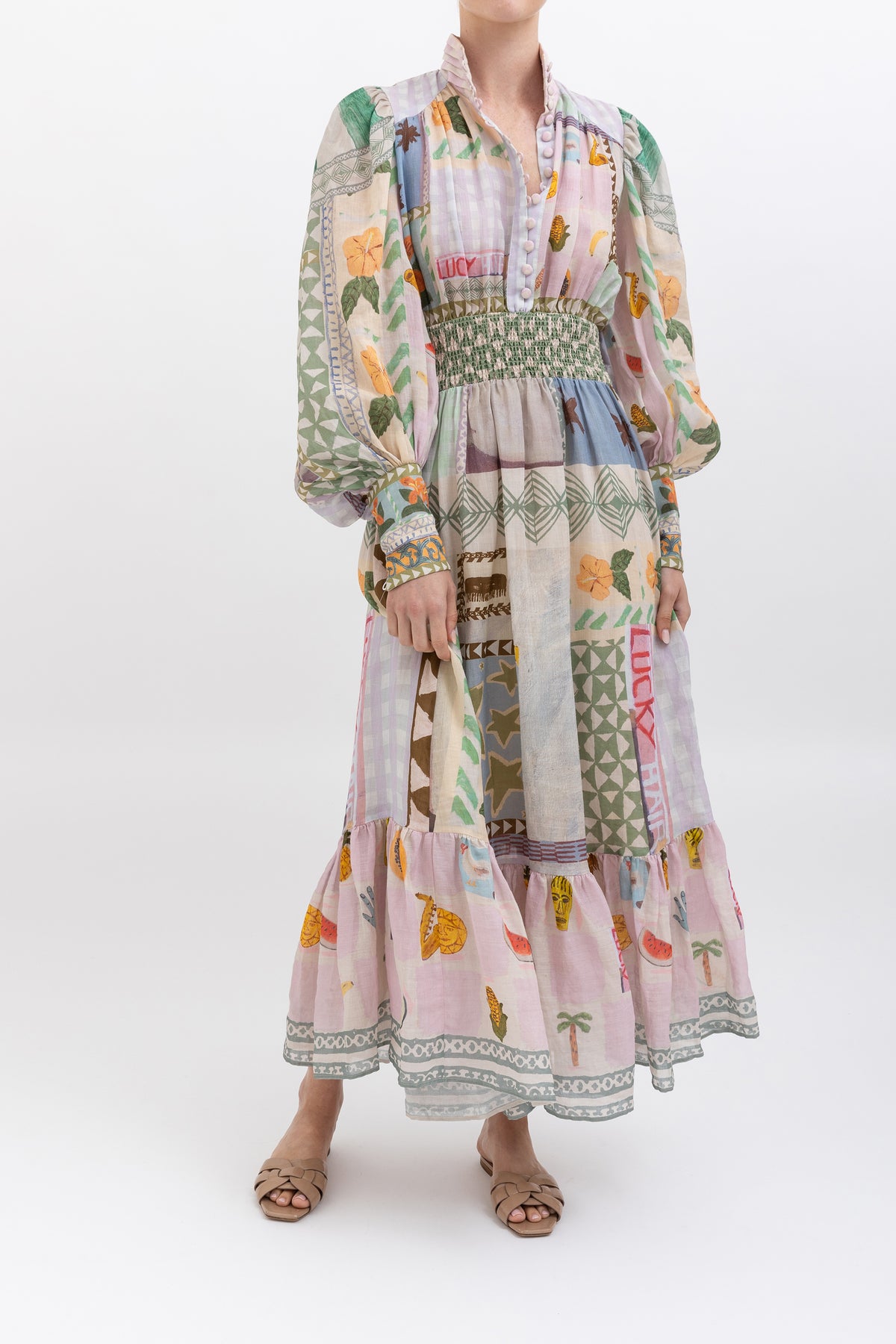 Emma Gale Printed Midi Dress