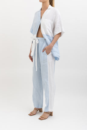 Yve Embroidered Linen Shirt & Pant Set
