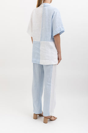 Yve Embroidered Linen Shirt & Pant Set