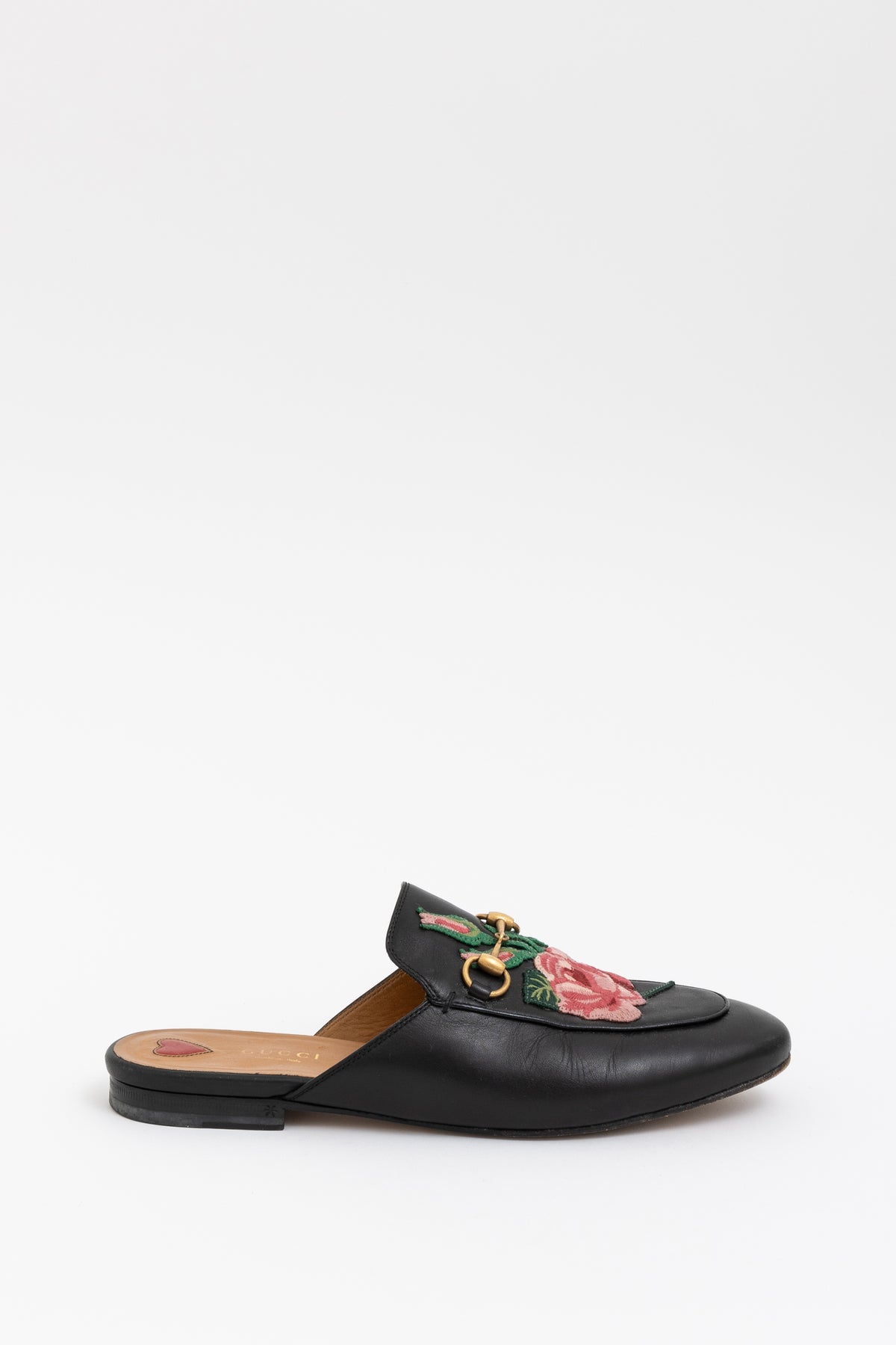 Floral Princetown Leather Slipper