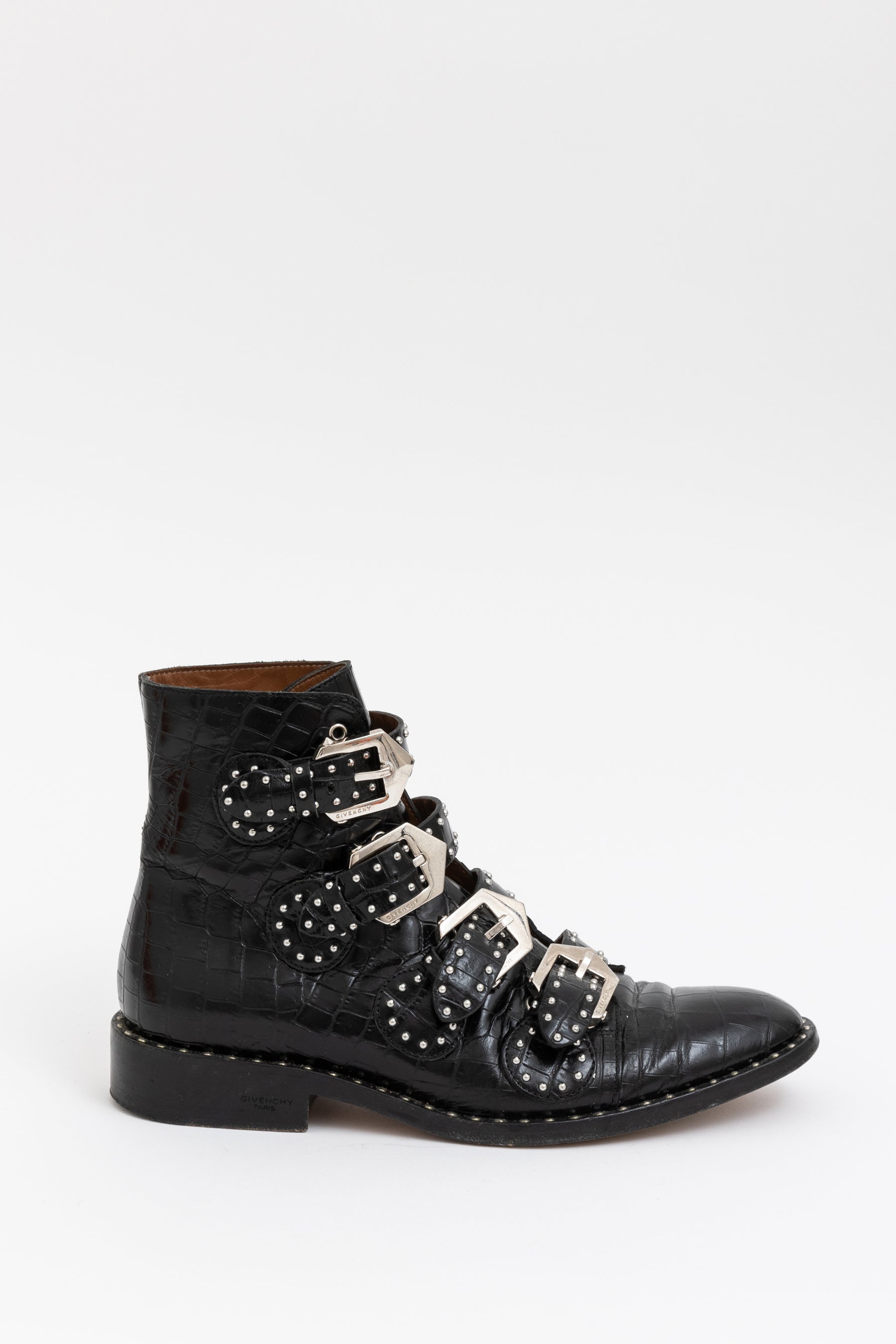 Croc Embossed Studded Boots