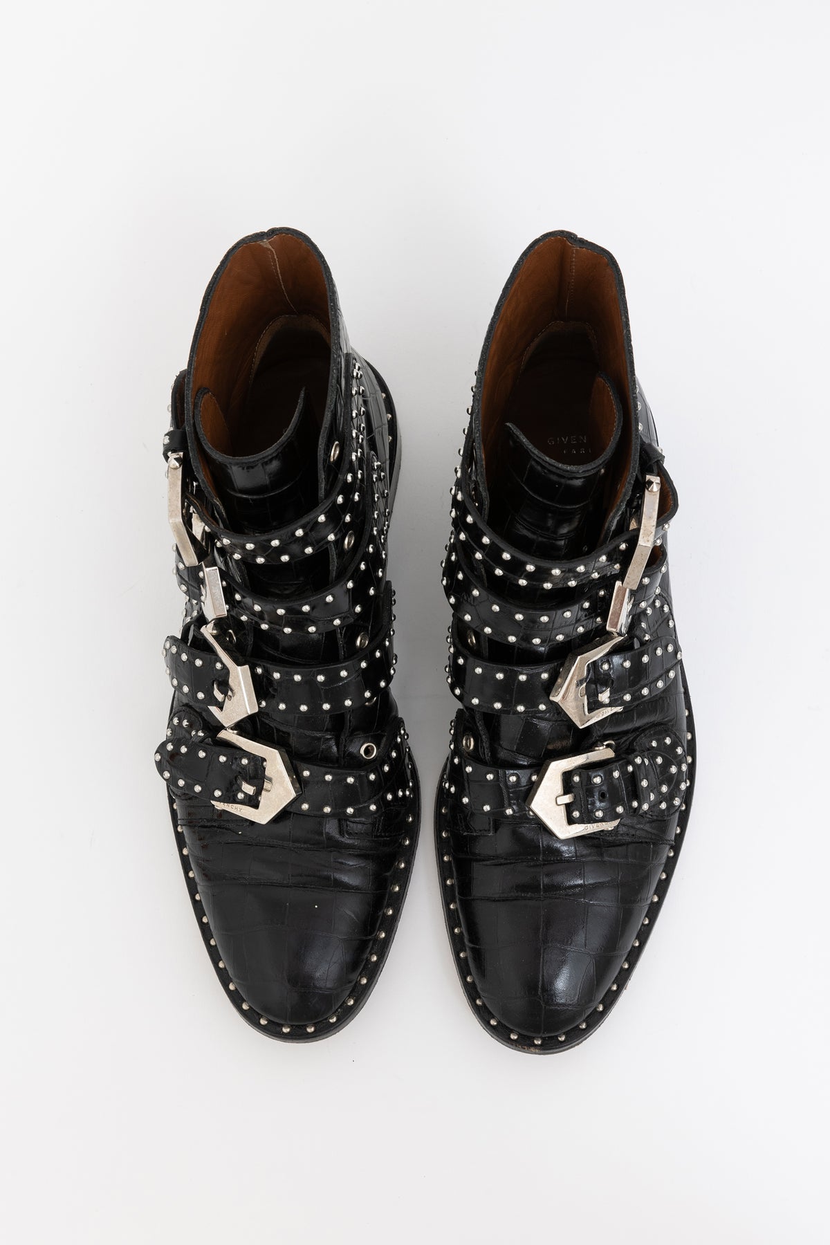 Croc Embossed Studded Boots