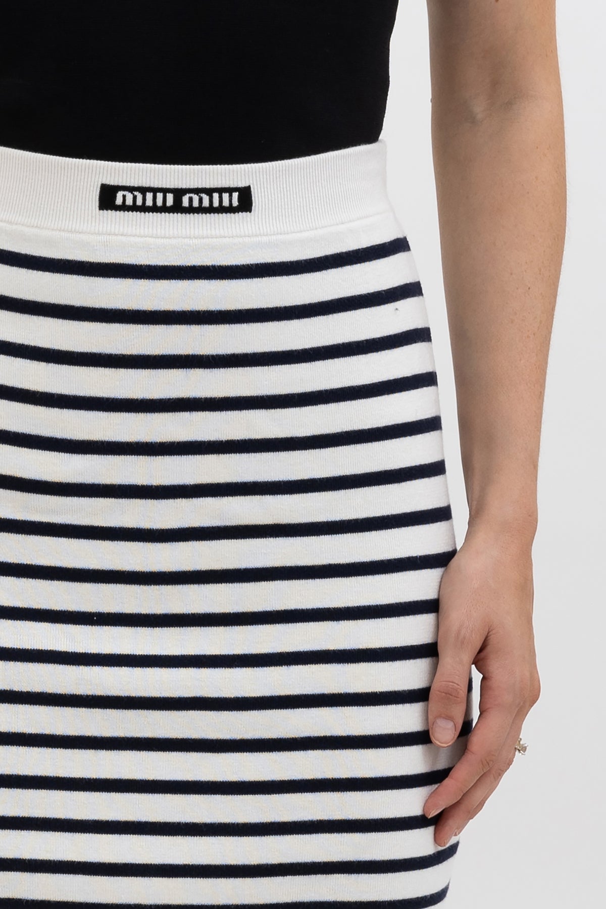 Striped Knitted Mini Skirt