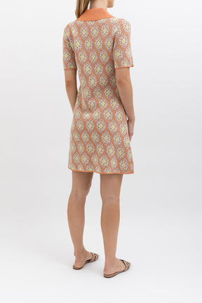 Knit Brocade Mini Dress