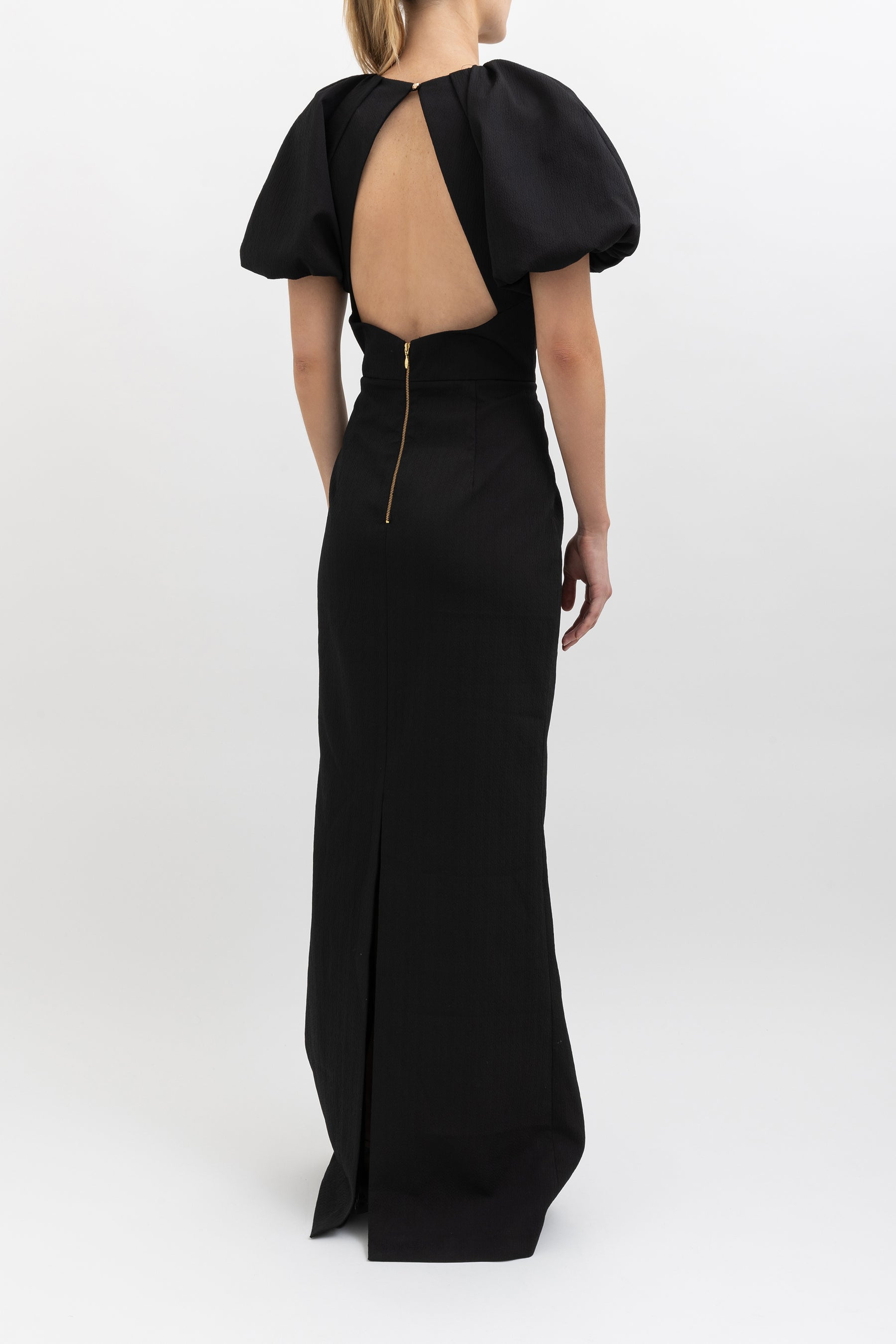 Winslow Puff Sleeve Open Back Gown