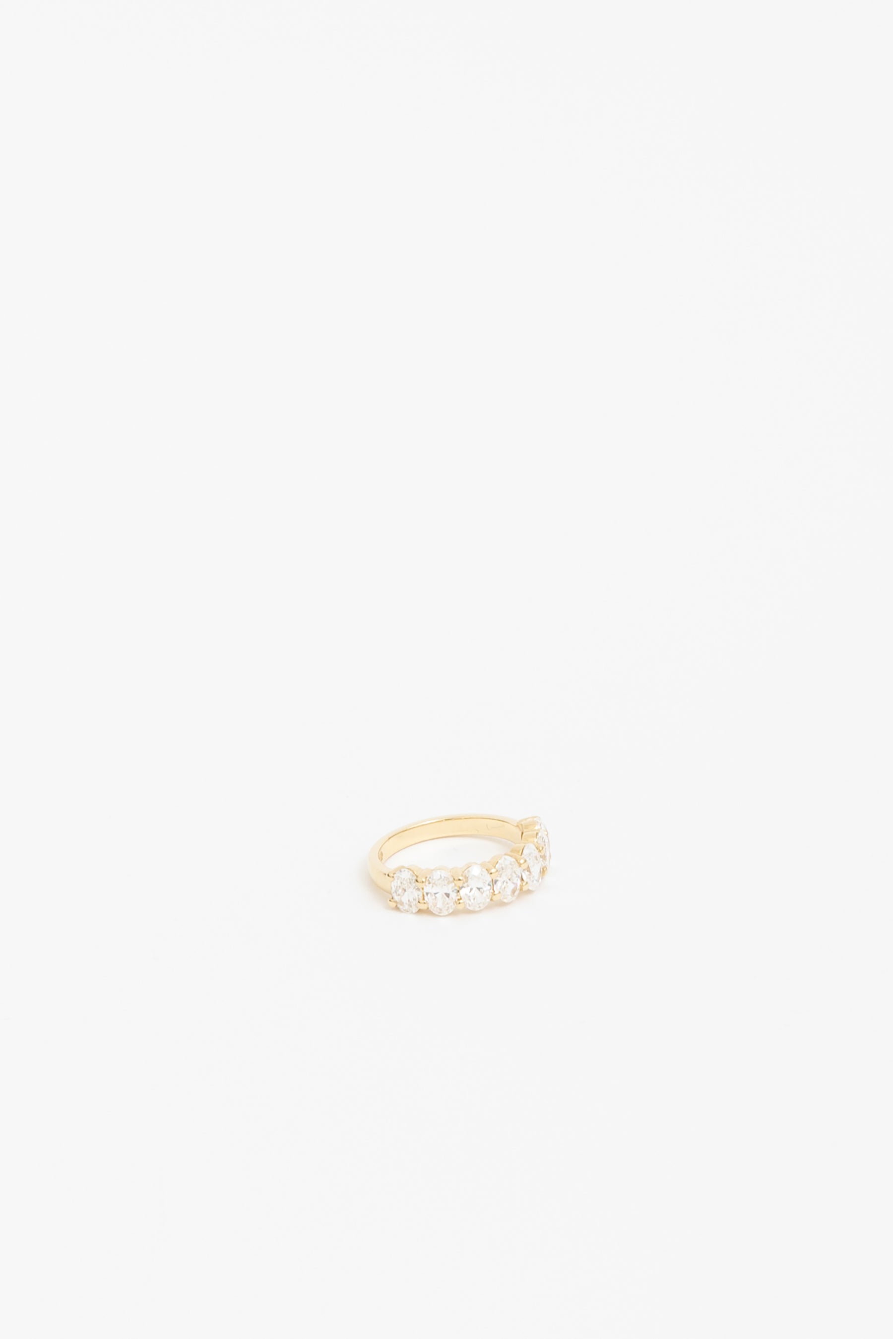 Oval Diamond Half Band Ring
