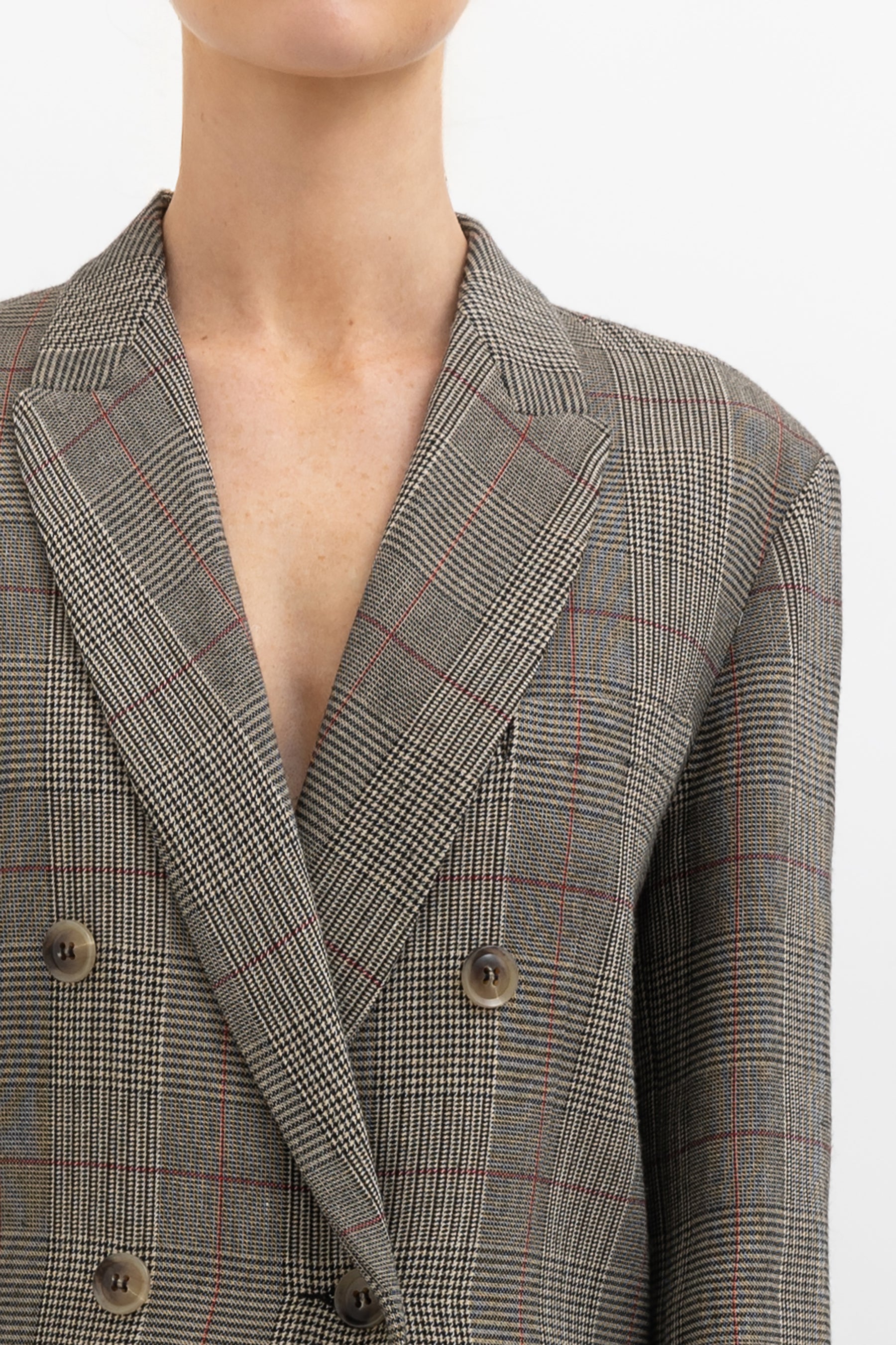 Viscose Checked Tailored Jacket