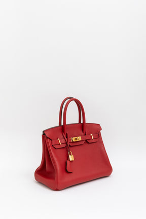 Rouge Casaque Clemence 30 Birkin Bag