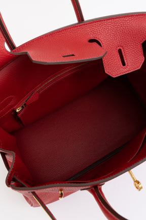 Rouge Casaque Clemence 30 Birkin Bag