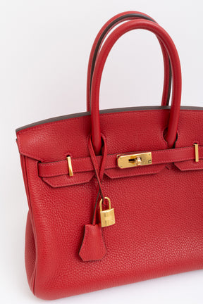 Rouge Casaque Clemence 30 Birkin Bag