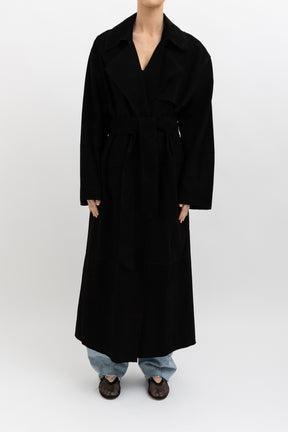 Orial Suede Leather Trench Coat