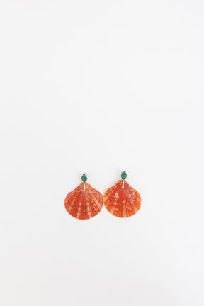Jade and Topaz Shell Earrings