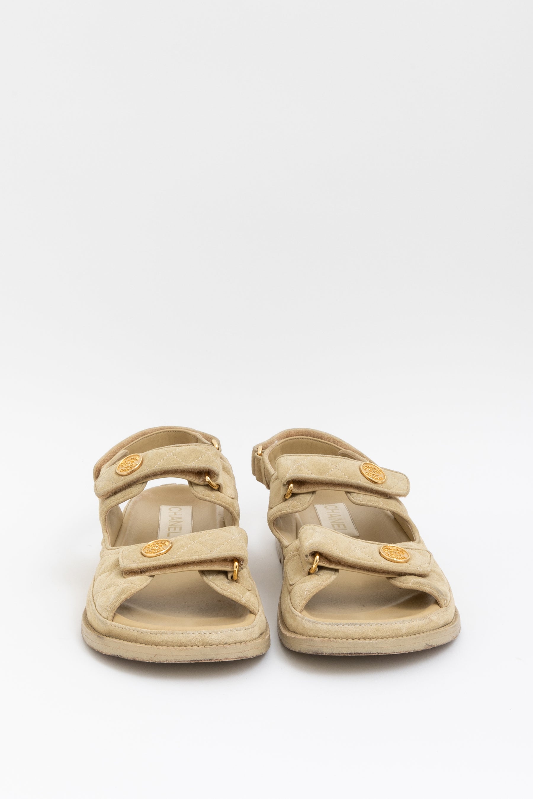 Chanel cream sandals deals