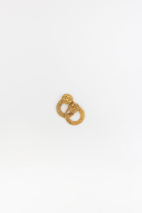 Chanel Vintage Gold Plated Convertible Drop Hoop Earrings