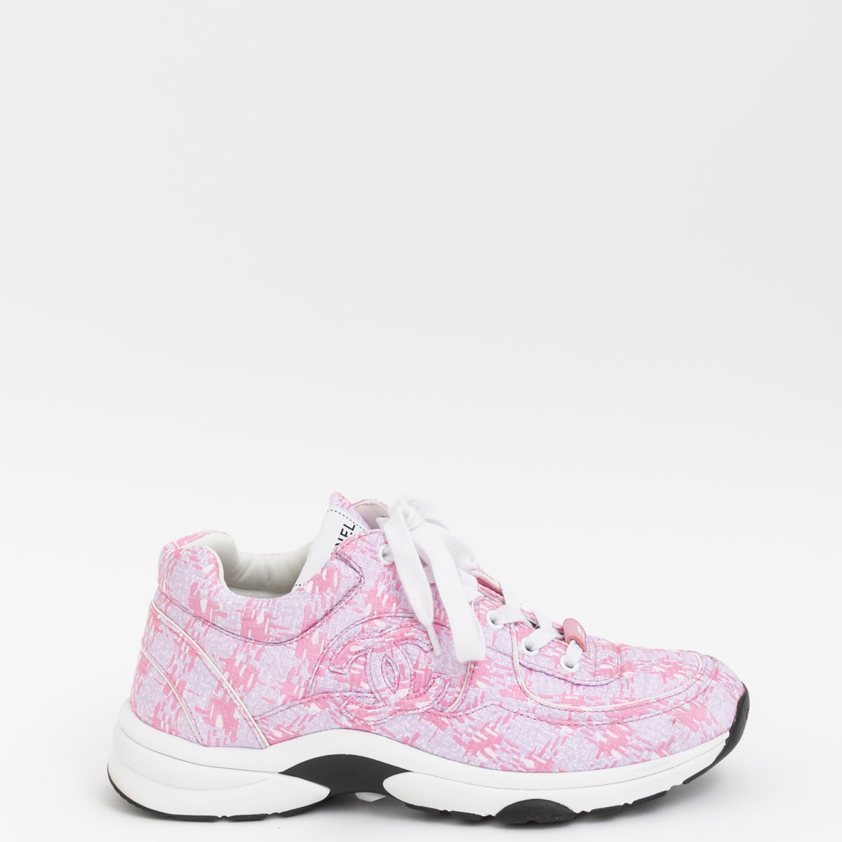Chanel Tweed Print Sneaker Chanel Tweed Print Sneaker