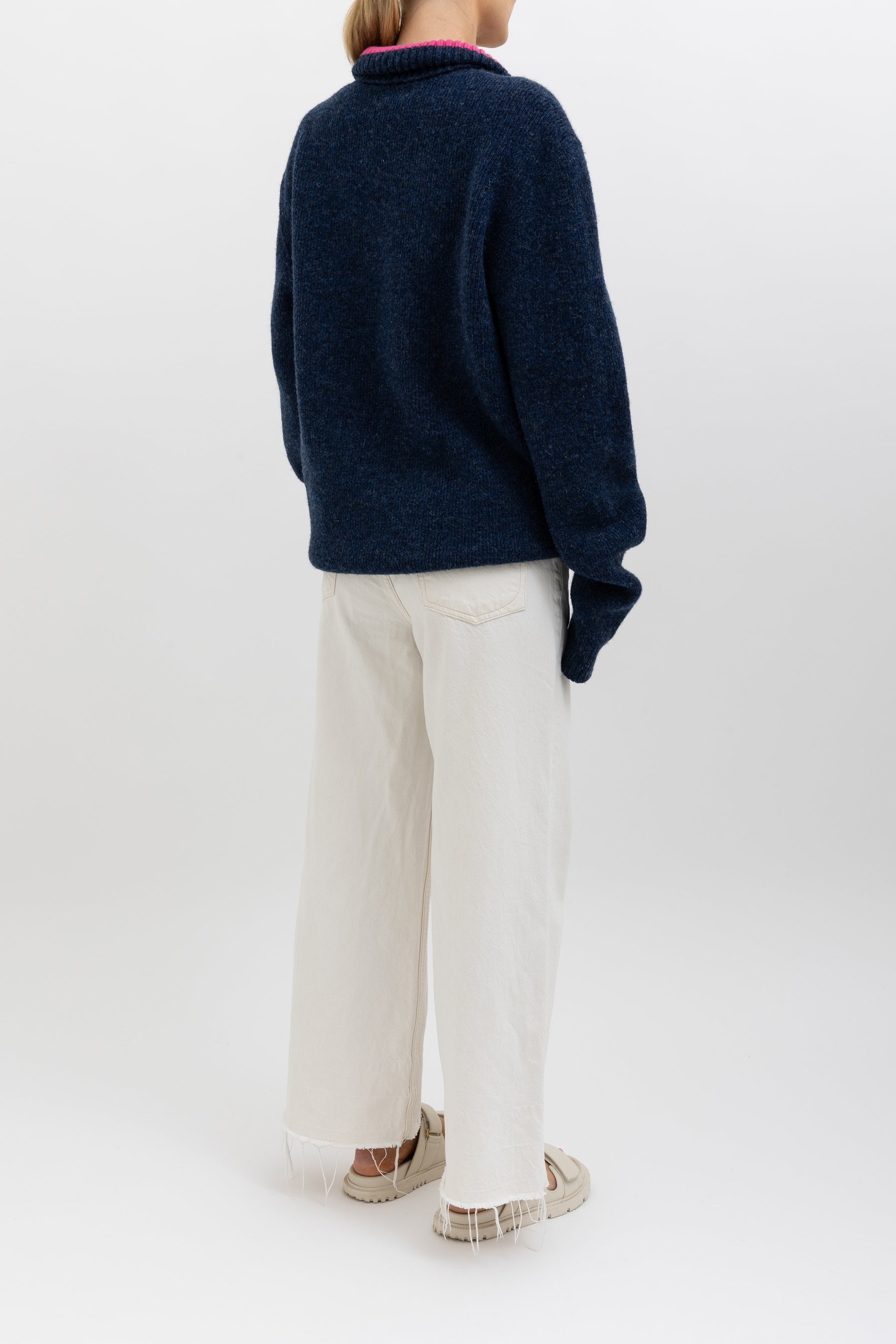 High Neck Jumper With Buttons