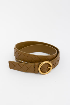 Intrecciato Weave Leather Belt