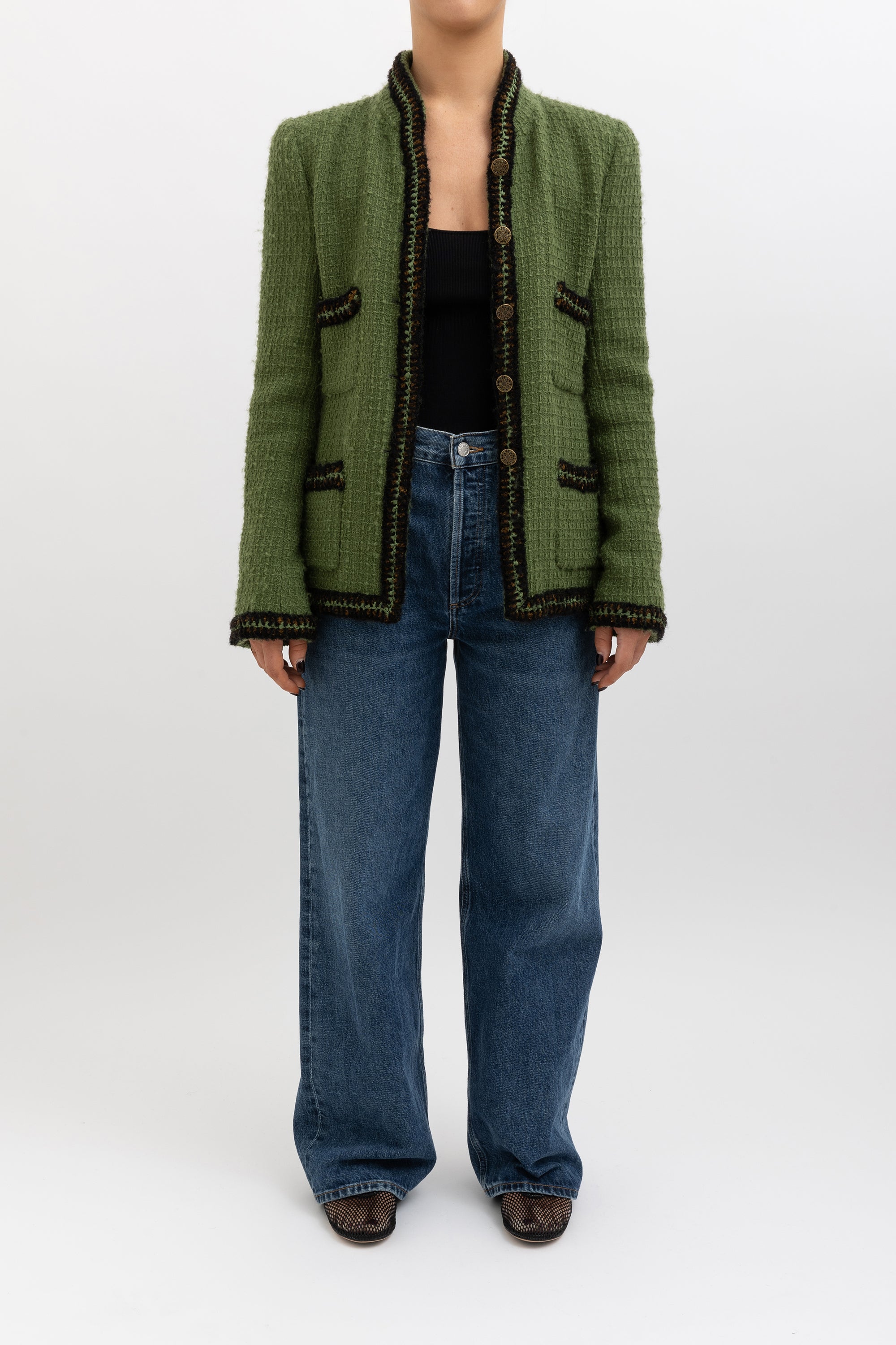 ジャケット・アウター CHANEL GREEN DENIM SAFARI 1992 JACKET 240926_TradingInStyle_Ecom_Nin