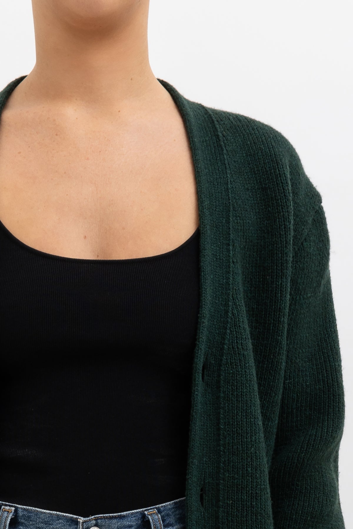 Forest Green Wool Cardigan