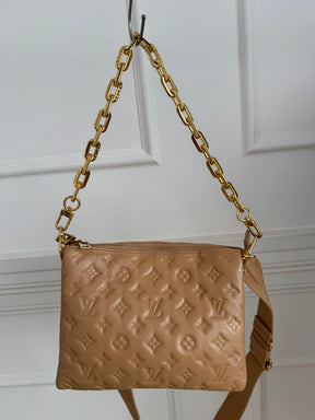 Louis Vuitton Camel Leather Coussin PM Bag