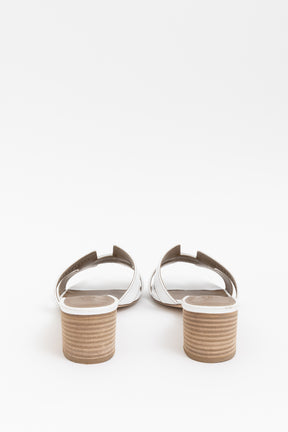 White Leather Oasis Sandals
