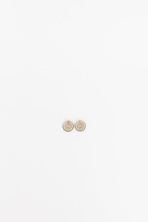 Round CC Stud Earrings