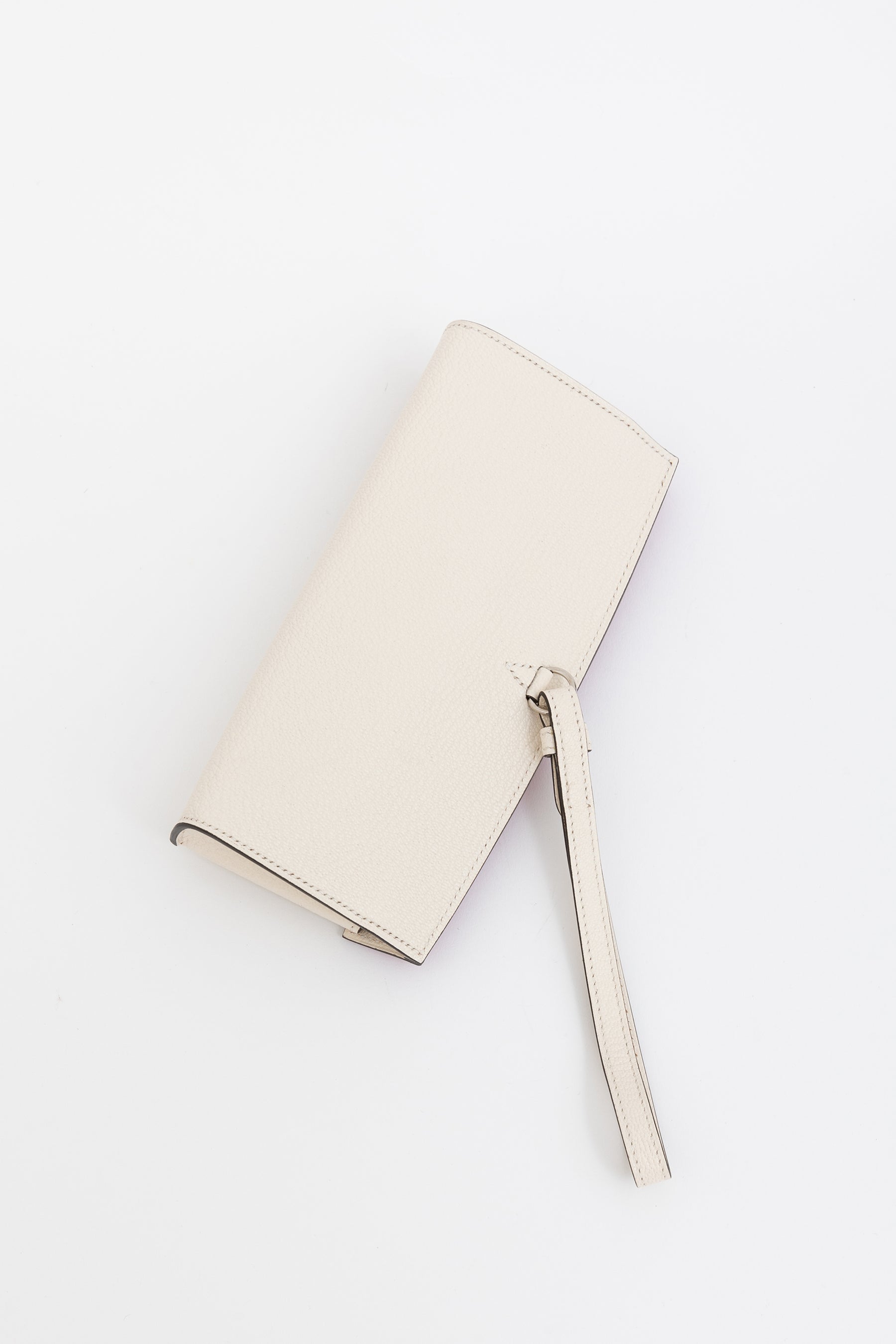 Hermès Pink and White Chevre Leather Glasses Case