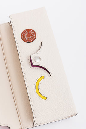 Hermès Pink and White Chevre Leather Glasses Case