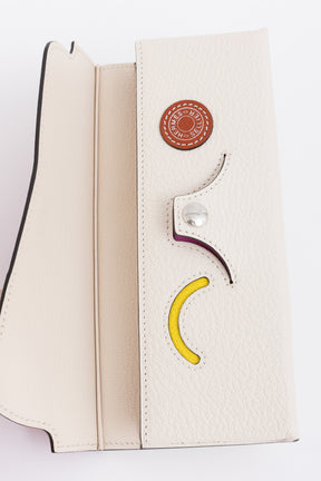 Hermès Pink and White Chevre Leather Glasses Case