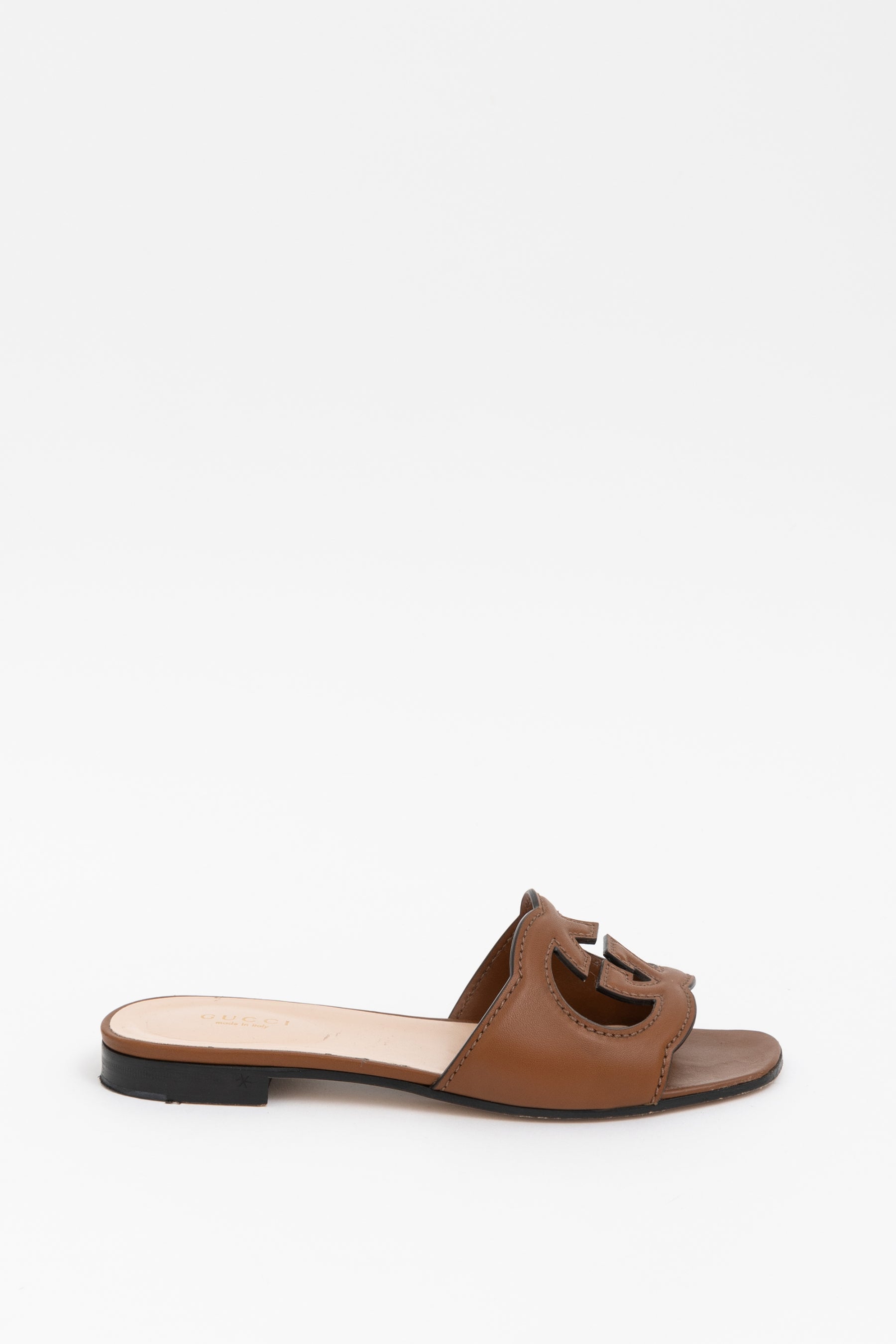 Gucci slides tan hotsell