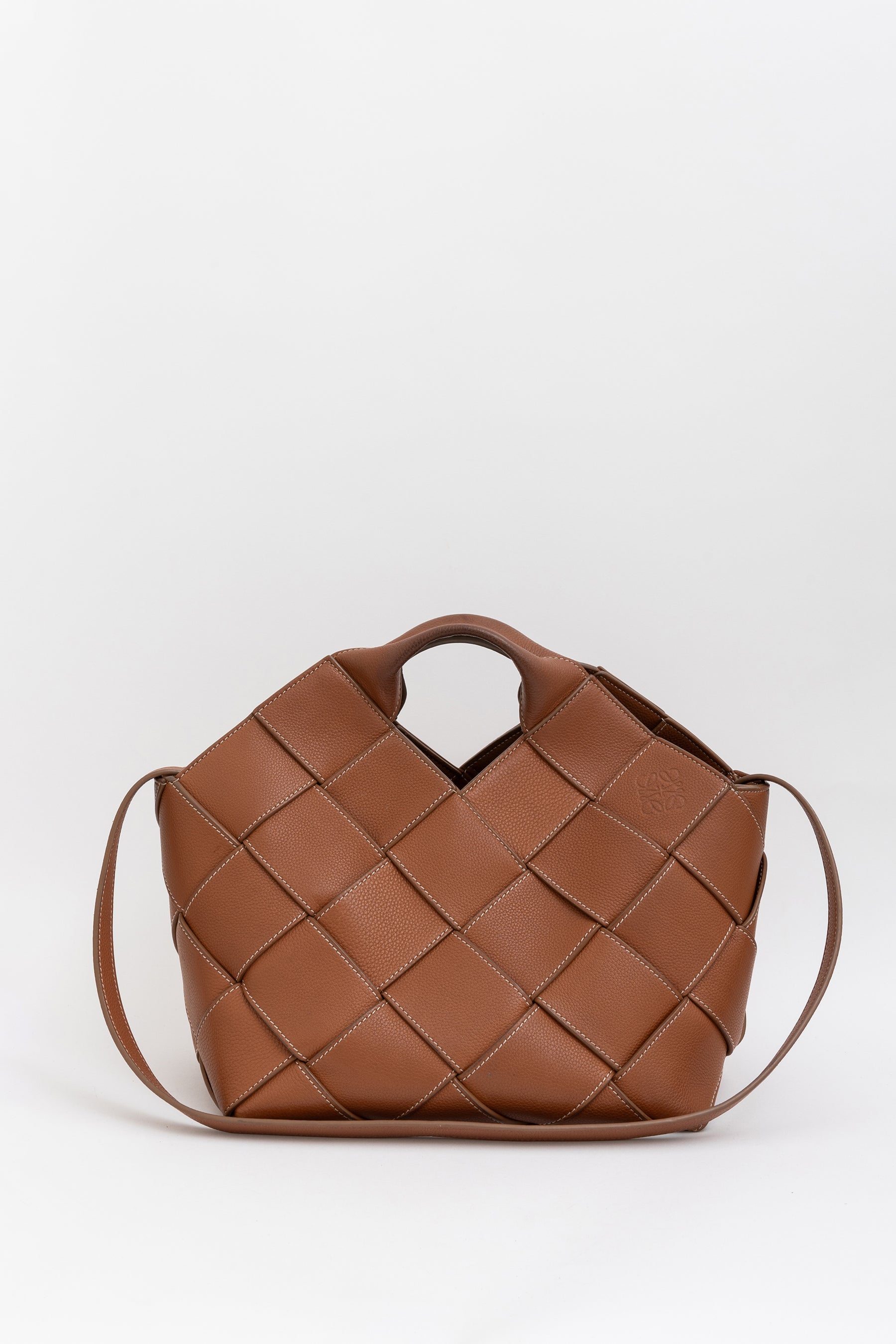 Loewe woven leather basket bag deals