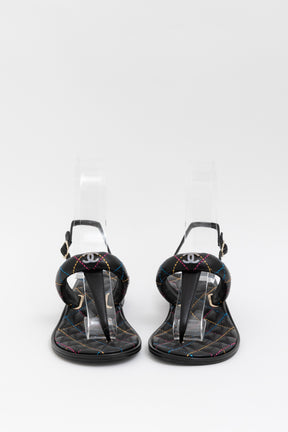 Lurex Quilted Sandals