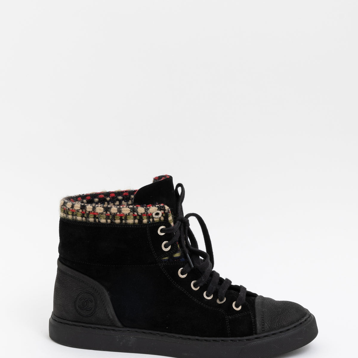 Chanel Black Suede Ankle Boots