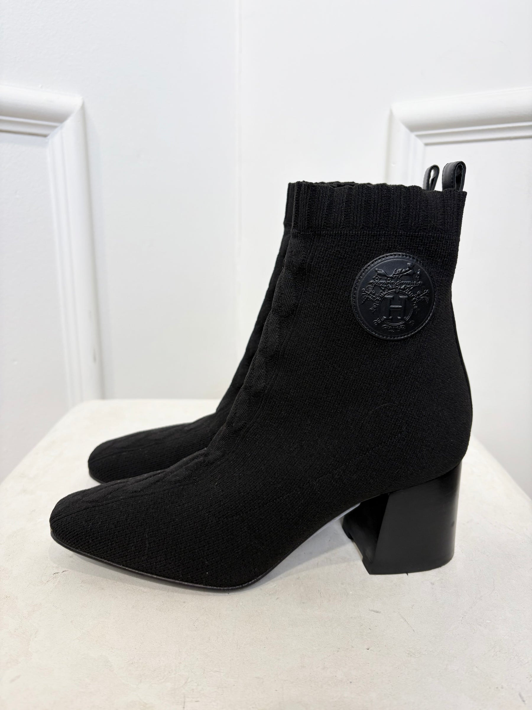 Hermès Black Sock Boot, 36.5