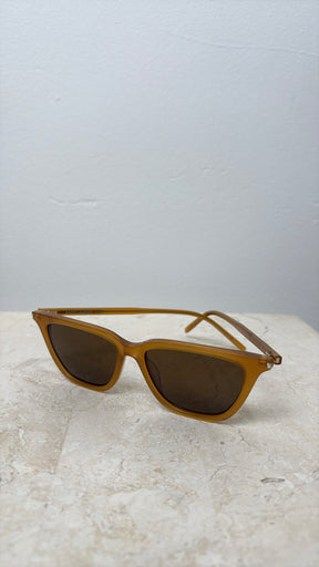 Saint Laurent Mustard Flat Cat Eye Sunglasses