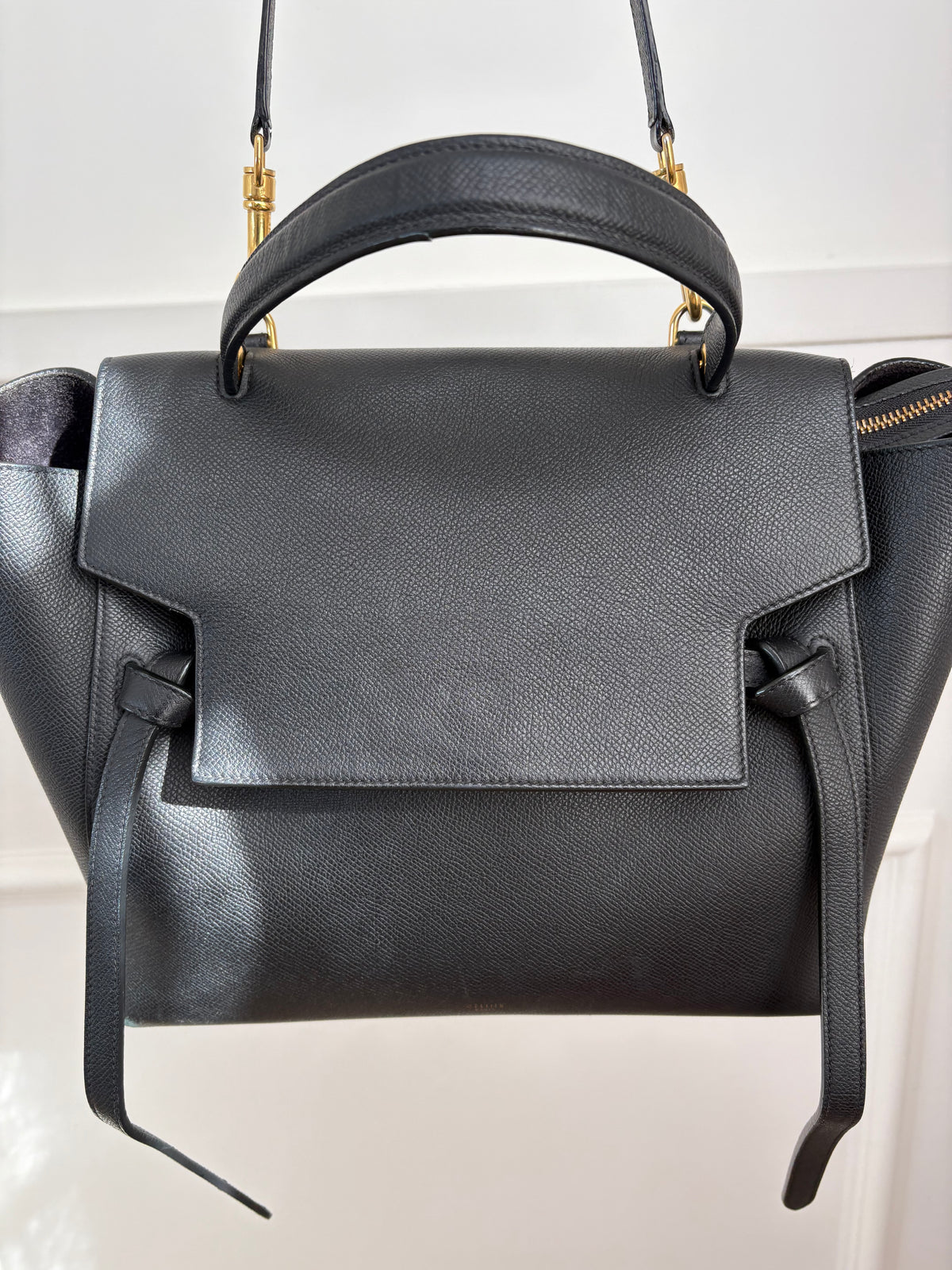 Celine Black Leather Belt Bag