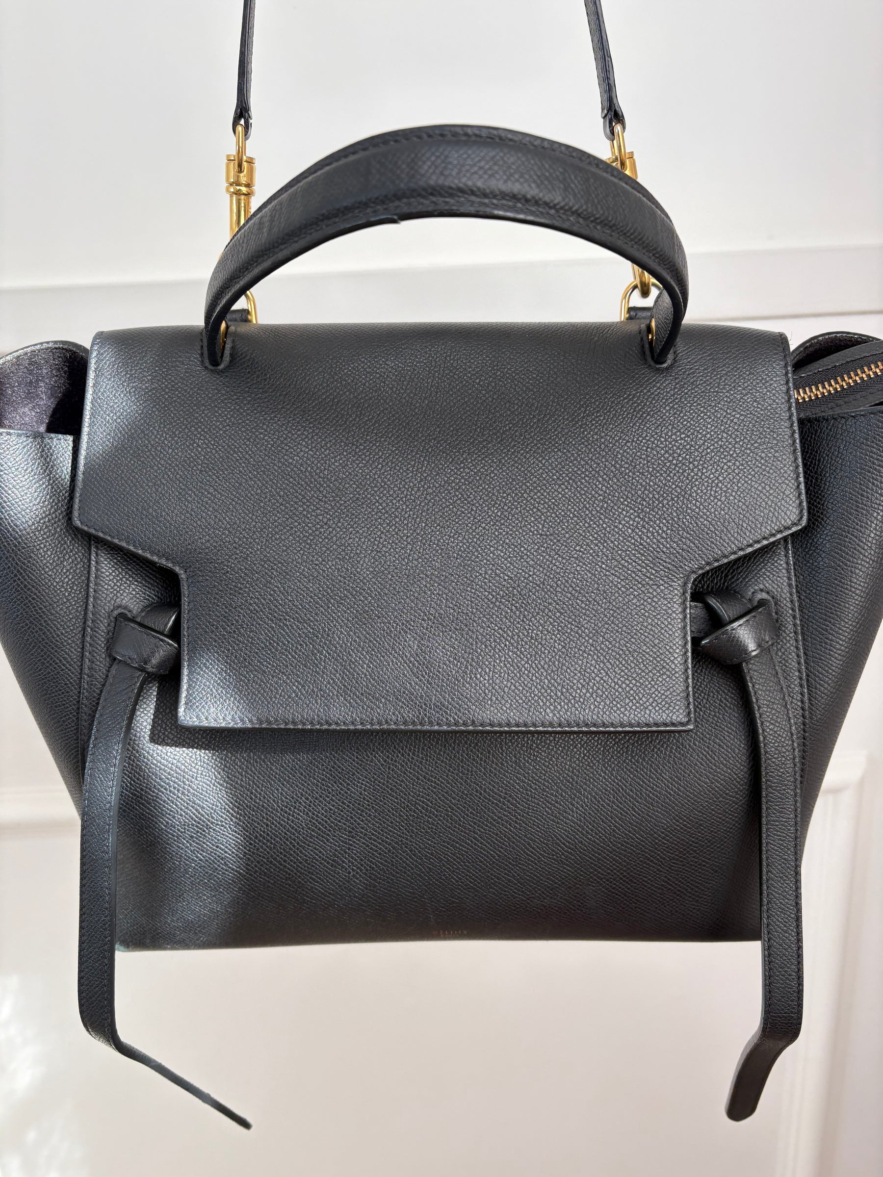 Celine Black Leather Belt Bag