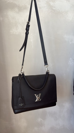 Louis Vuitton Black Leather Lockme II Top Handle Bag