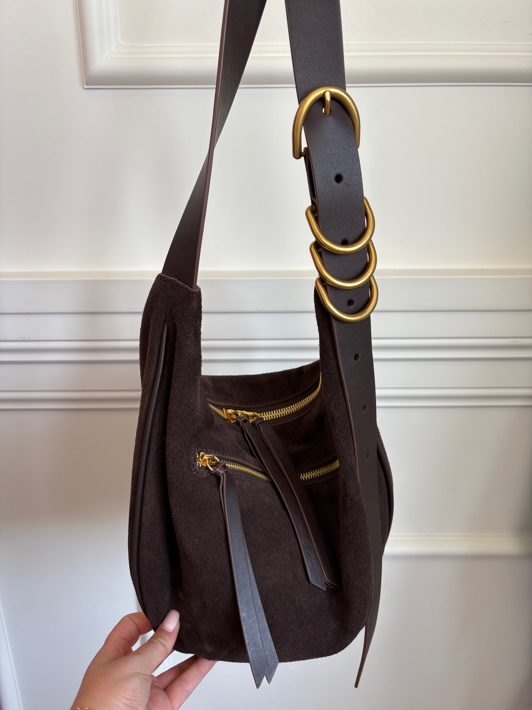 rag & bone Brown Suede Shoulder Hobo Bag