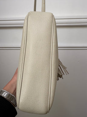 Saint Laurent Cream Leather Lou Camera Tassel Bag
